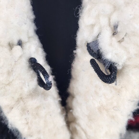 Mid West Garment Co Coat Wool Blend W/Sherpa Collar Men's L South Western Lined - Picture 4 of 8